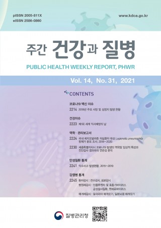 질병관리청 주간 건강과 질병 제 14권 제 31호(2021.7.29.) 보고서 