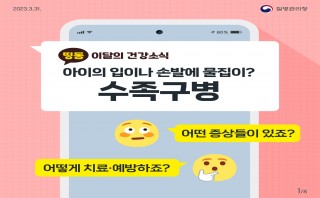 아이의 입이나 손발에 물집이? 수족구병(질병관리청)