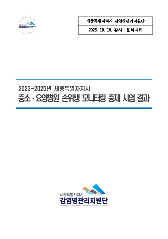 중소·요양병원 손위생 모니터링 중재 사업 결과(2025. 10. 10.)